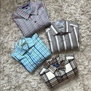 Men's Striped and Plaid Dress Shirt Lot Size Medium